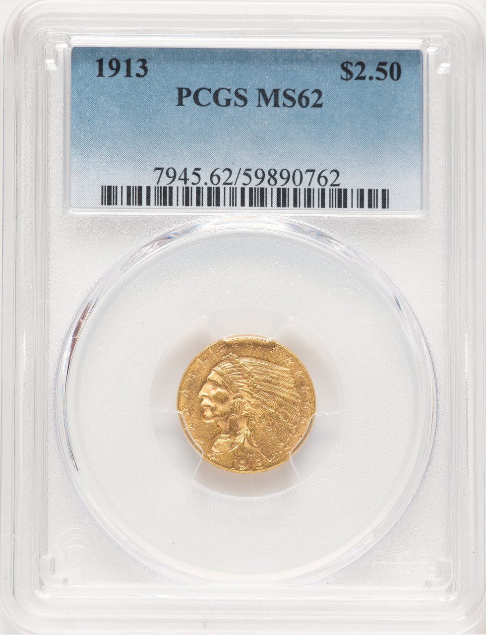 1913 $2.50 Indian Quarter Eagle PCGS MS62 (778883010)