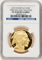 2010-W Proof Gold Buffalo 1 oz ER Blue NGC MS70