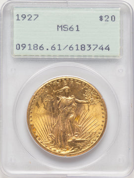 1927 $20 Saint-Gaudens Double Eagle PCGS MS61