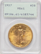 1927 $20 Saint-Gaudens Double Eagle PCGS MS61