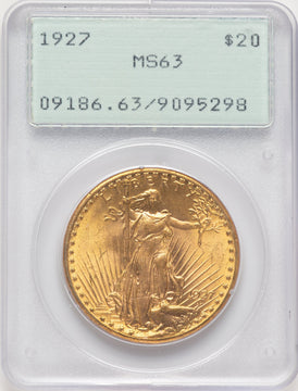 1927 $20 Saint-Gaudens Double Eagle PCGS MS63