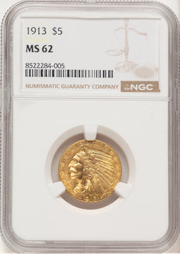 1913 $5 Indian Half Eagle NGC MS62 (778897012)