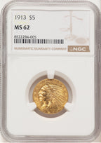 1913 $5 Indian Half Eagle NGC MS62 (778897012)