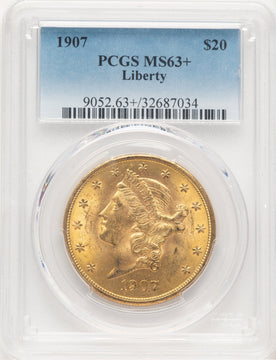 1907 $20 Liberty Liberty Double Eagle PCGS MS63+