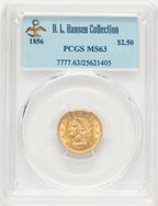 1856 $2.50 Liberty Quarter Eagle PCGS MS63