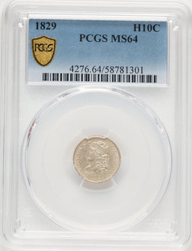 1829 H10C Bust Half Dime PCGS MS64