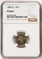 1887/6 3CN Proof Three Cent Nickel NGC PR66+