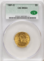 1901-S $5 Liberty Half Eagle CACG MS64