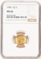 1903 $2.50 Liberty Quarter Eagle NGC MS66 (778946001)