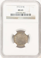 1912-D 5C Liberty Nickel NGC MS65