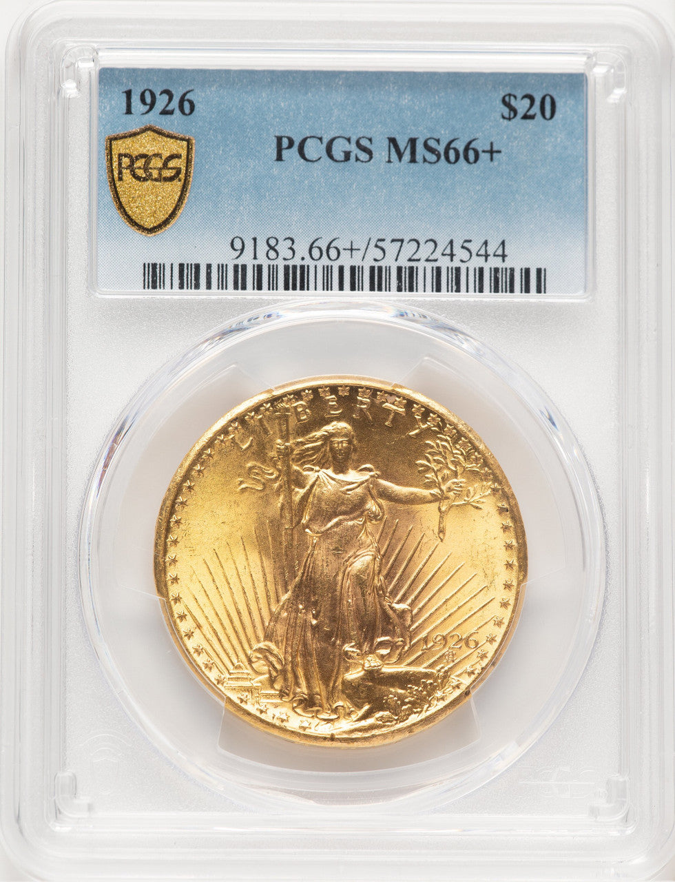 1926 $20 Saint-Gaudens Double Eagle PCGS MS66+
