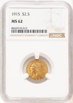1915 $2.50 Indian Quarter Eagle NGC MS62 (778950011)