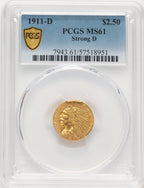 1911-D $2.50 Indian Quarter Eagle PCGS MS61 (778950016)