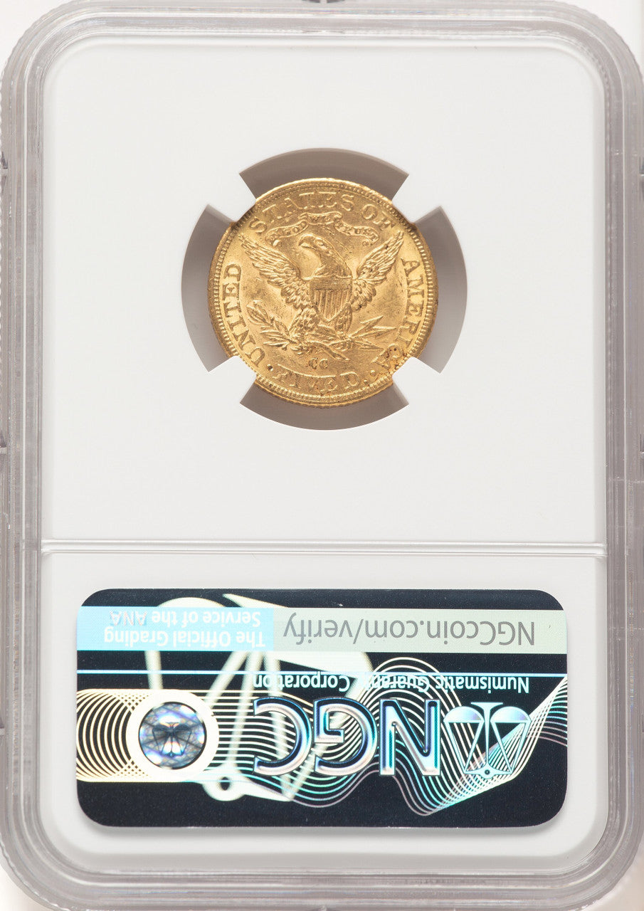 1890-CC $5 Liberty Half Eagle NGC MS62 (778956028)
