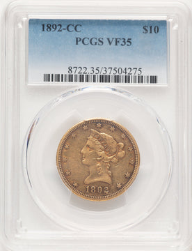 1892-CC $10 Liberty Eagle PCGS VF35