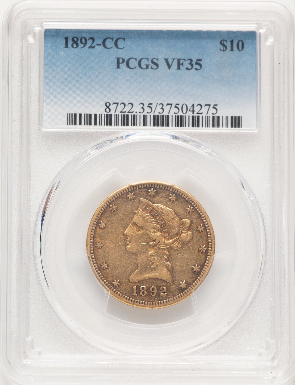 1892-CC $10 Liberty Eagle PCGS VF35
