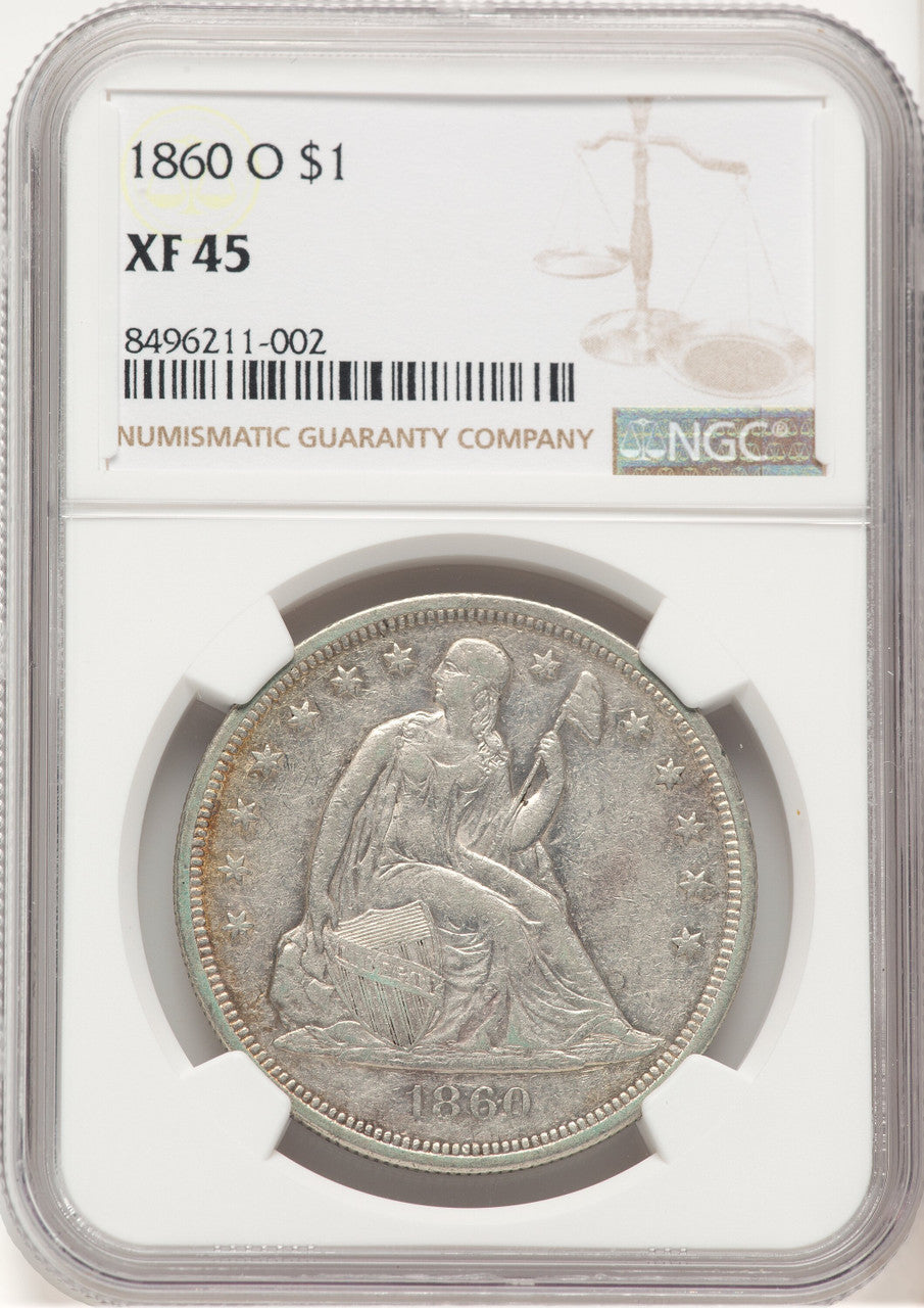 1860-O Seated Dollar NGC XF45