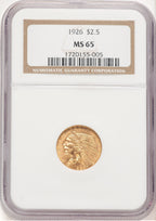 1926 $2.50 Indian Quarter Eagle NGC MS65 (778957003)