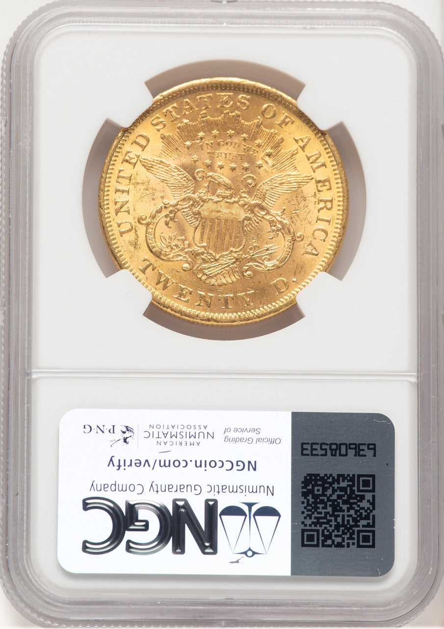 1873 $20 OPEN 3 CAC Liberty Double Eagle NGC MS62+ (778964003)