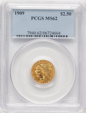 1909 $2.50 Indian Quarter Eagle PCGS MS62 (778970005)