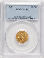 1909 $2.50 Indian Quarter Eagle PCGS MS62 (778970005)