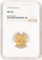 1914-D $2.50 Indian Quarter Eagle NGC MS62 (778970006)