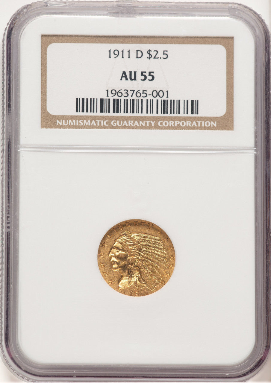 1911-D $2.50 Indian Quarter Eagle NGC AU55 (778970015)