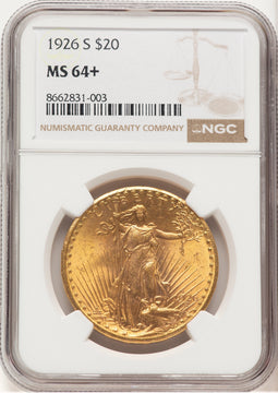1926-S $20 Saint-Gaudens Double Eagle NGC MS64+ (778971027)