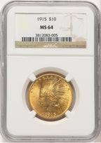 1915 $10 Indian Eagle NGC MS64 (778990002)