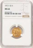 1913 $2.50 Indian Quarter Eagle NGC MS64 (778990009)