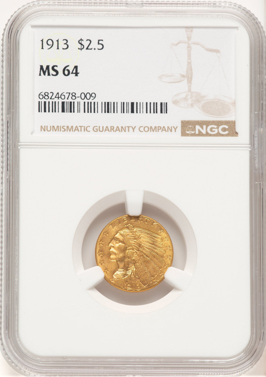 1913 $2.50 Indian Quarter Eagle NGC MS64 (778990009)