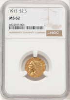 1913 $2.50 Indian Quarter Eagle NGC MS62 (778990010)