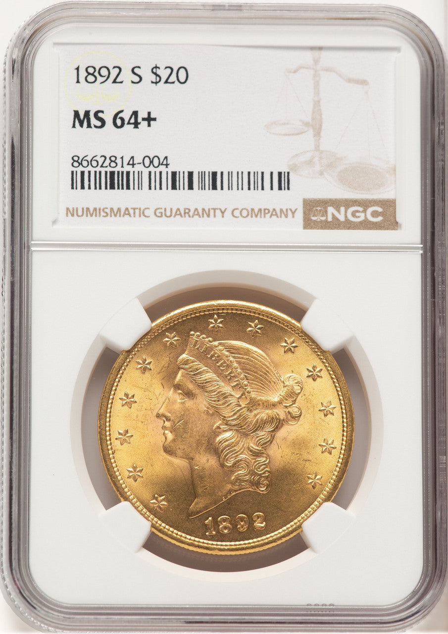 1892-S $20 Liberty Double Eagle NGC MS64+