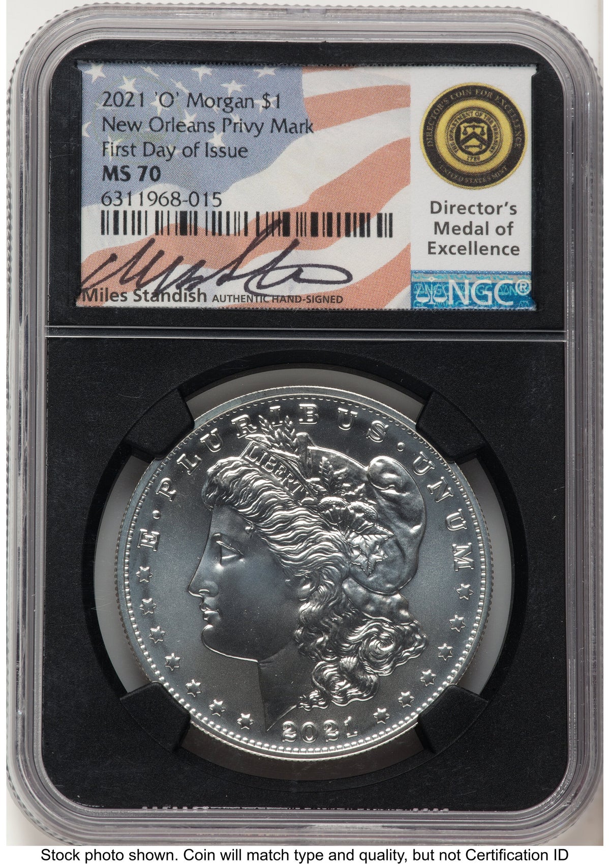 2021 6 Coin Morgan & Peace Dollar Set FDI Miles Standish NGC MS70