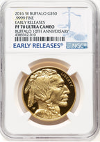 2016-W Proof Gold Buffalo 1 oz ER Blue NGC PF70