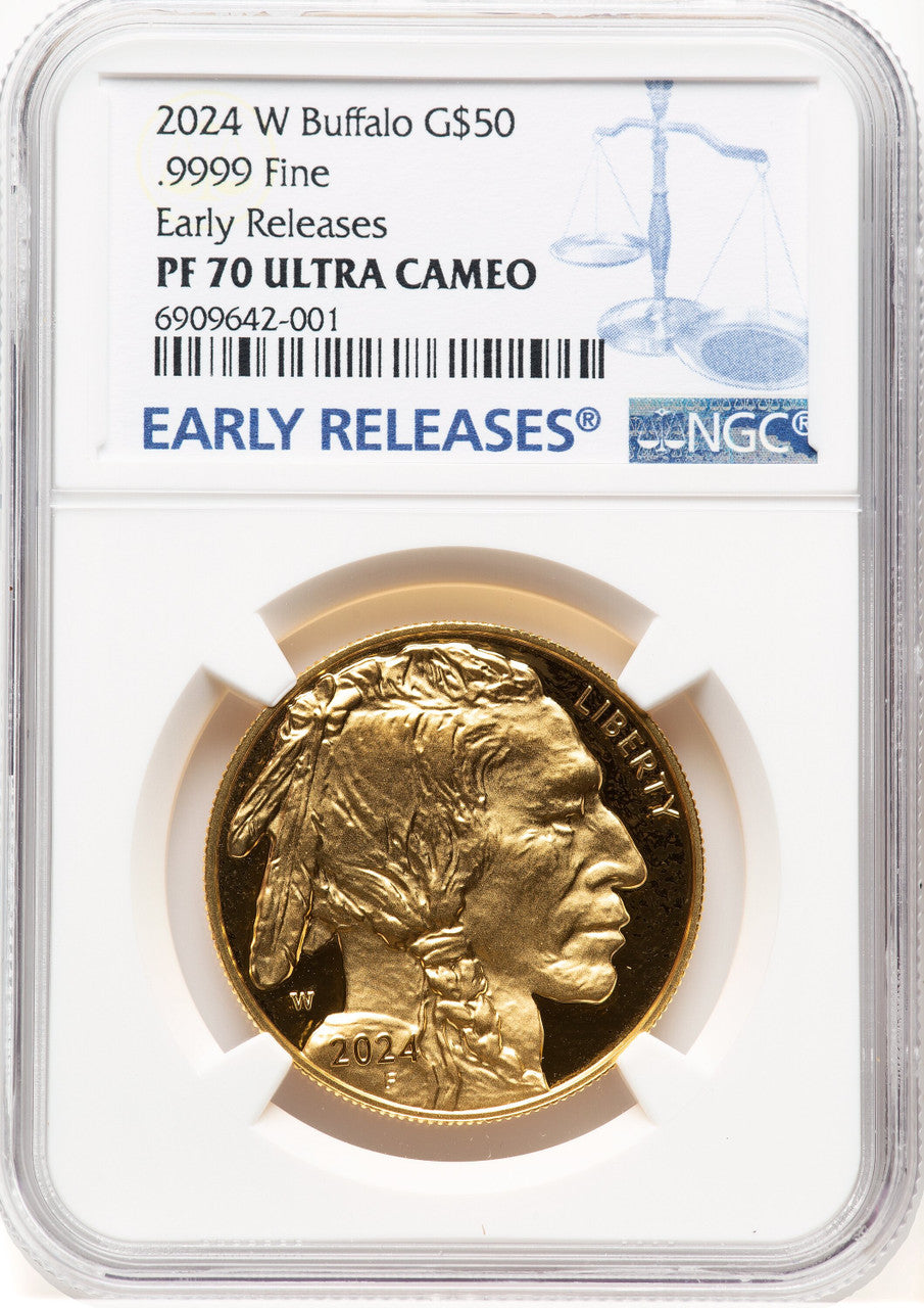 2024-W Proof Gold Buffalo 1 oz ER Blue NGC PF70
