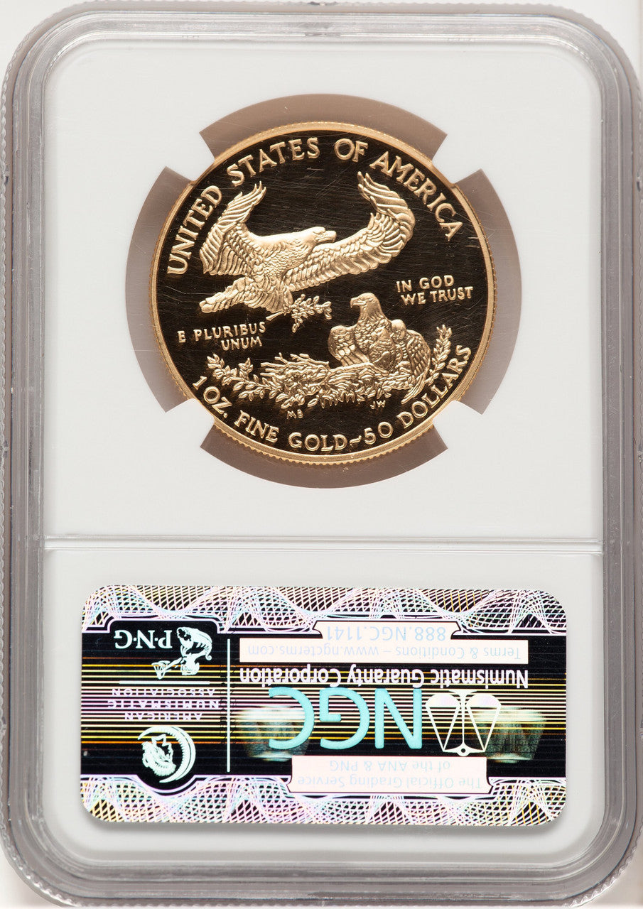 2000-W Proof Gold Eagle 1 oz Brown Label NGC MS70