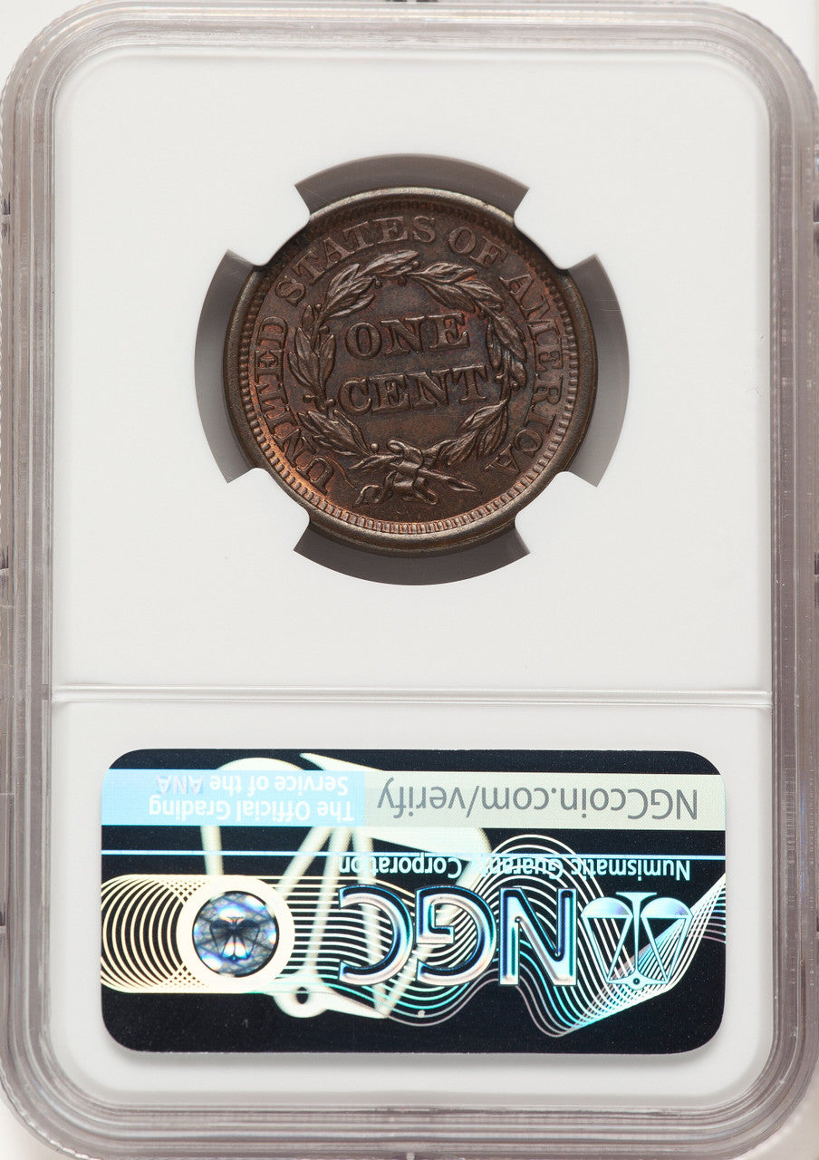 1846 1C Medium Date N-11 BN Large Cent NGC MS64
