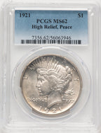 1921 Peace Dollar PCGS MS62