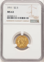 1911 $2.50 Indian Quarter Eagle NGC MS63 (779070035)