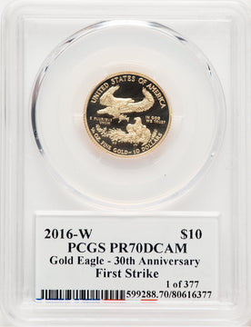 2016-W Proof Gold Eagle 1/4 oz FS PCGS PR70 Ed Moy