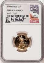 1990-P Proof Gold Eagle 1/4 oz Don Everhart NGC MS70