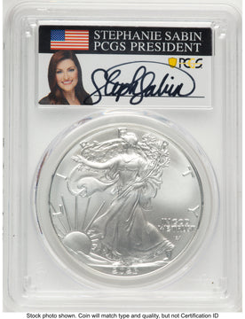 2023 Silver Eagle FDI Stephanie Sabin PCGS MS70