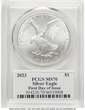 2023 Silver Eagle FDI Stephanie Sabin PCGS MS70