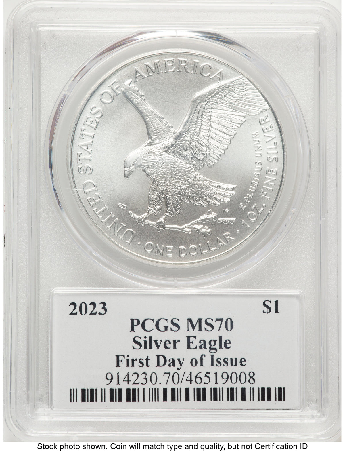 2023 Silver Eagle FDI Stephanie Sabin PCGS MS70