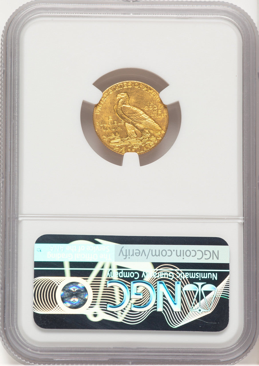 1908 $2.50 Brown Label Indian Quarter Eagle NGC MS63