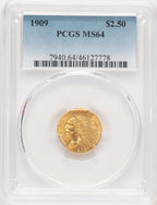 1909 $2.50 Blue Gradient Indian Quarter Eagle PCGS MS64