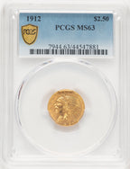 1912 $2.50 Blue Gradient Indian Quarter Eagle PCGS MS63