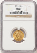1913 $2.50 Indian Quarter Eagle NGC MS64 (779092005)