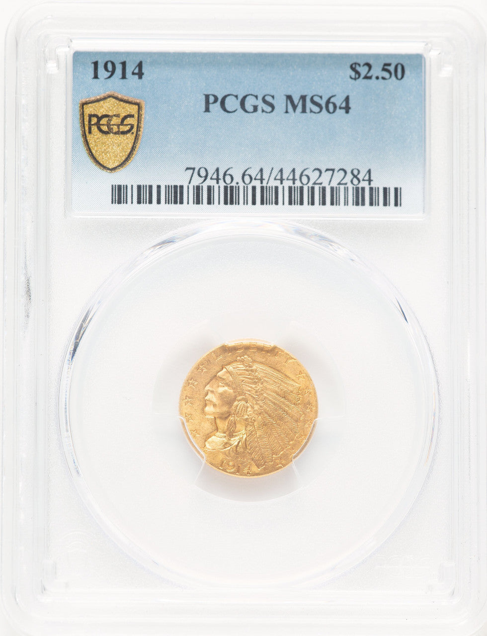 1914 $2.50 Blue Gradient Indian Quarter Eagle PCGS MS64